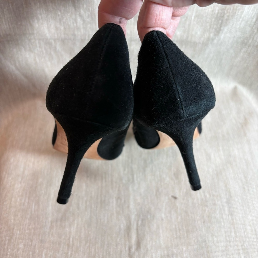 OSCAR DE LA RENTA Sz 8.5 Beaded Toe Cap  Classic Festive Pump Designer Shoes - Picture 6 of 10